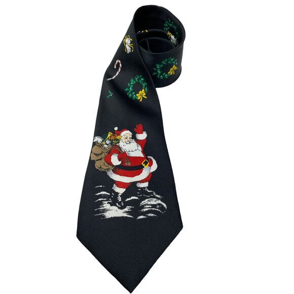 Kissa Men's Tie Vintage Holiday Santa Christmas - Picture 1 of 6